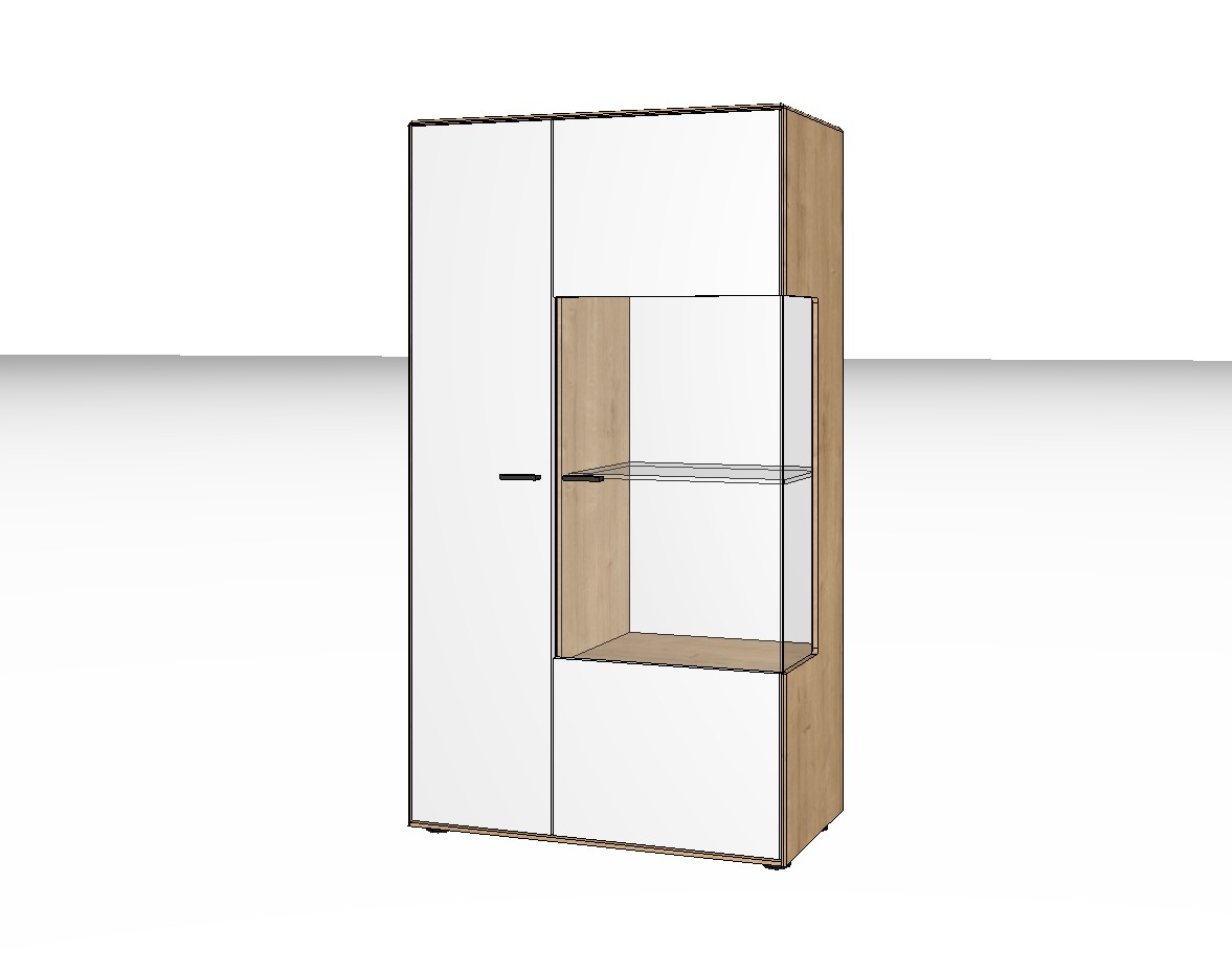 weiß braunes Highboards vor weißem Hintergrund