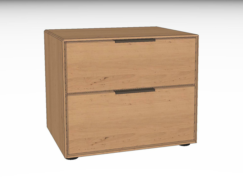 Wöstmann WSM 4400 - Konsole, 2 Schubkästen (1542) | Erle massiv | 2 Größen konfigurierbar Zweifach-Schubladenschrank aus hellem Holz mit horizontalen Griffen