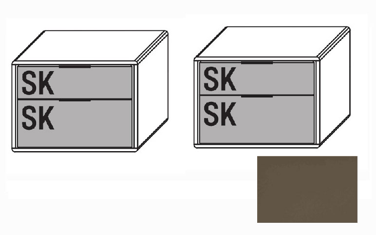 Mattglas-Akzent für Schubkasten beider Konsolen