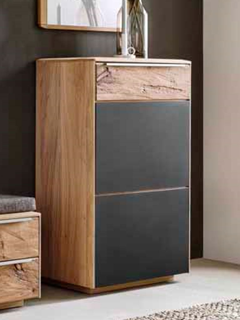 Bienenmühle Novum- Dielenschrank mit 1 Tür rechts | B 120 cm | Kernbuche oder Wildeiche furniert