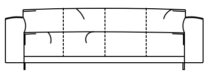 Illustration eines Sofaelements vor weißem Hintergrund freistil Rolf Benz 136