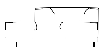 Illustration eines Sofaelements vor weißem Hintergrund freistil Rolf Benz 136