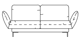 Illustration eines Sofaelements vor weißem Hintergrund freistil Rolf Benz 140