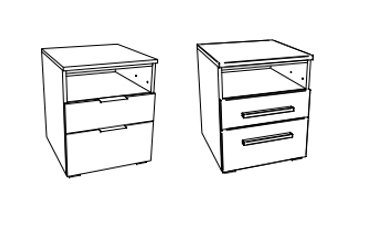 HA.7817 Hasena - Selezino Nachttisch Dowe  | 2 Schubladen | B: 45 cm | alle Ausführungen konfigurierbar 