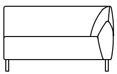 Illustration eines Sofaelements vor weißem Hintergrund freistil Rolf Benz 132