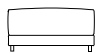 Illustration eines Sofaelements vor weißem Hintergrund freistil Rolf Benz 142