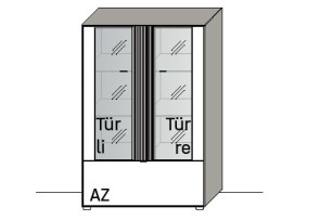 Illustration eines Highboards vor weißem Hintergrund