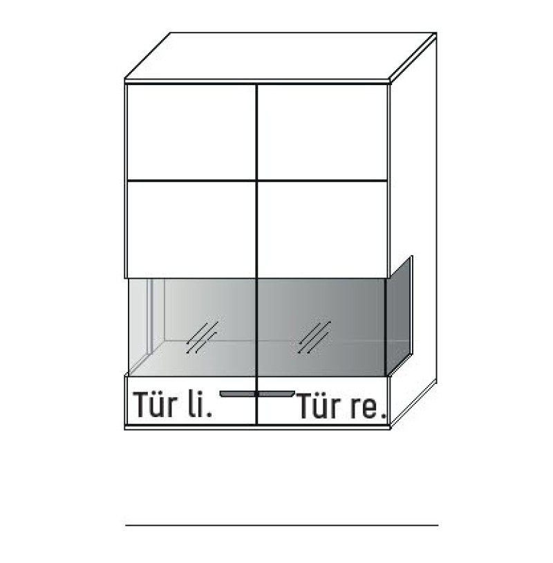 Illustration eines Hängeschrankes vor weißem Hintergrund