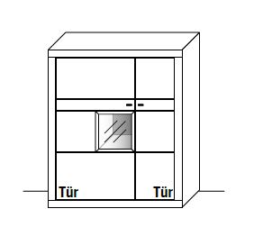 WM.A.3143 Wöstmann. Aurum | Highboard | Type 3143 / 3144 | B: 108,2 cm