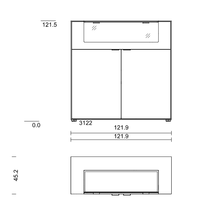 Wöstmann. WM 2380 | Highboard | B: 121,9 cm | Type 3122