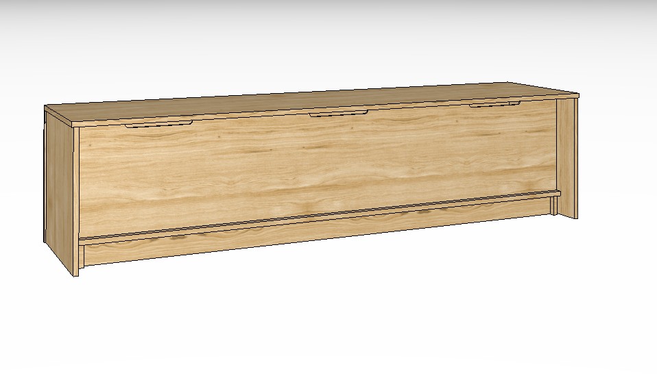 braunes Lowboard vor weißem Hintergrund