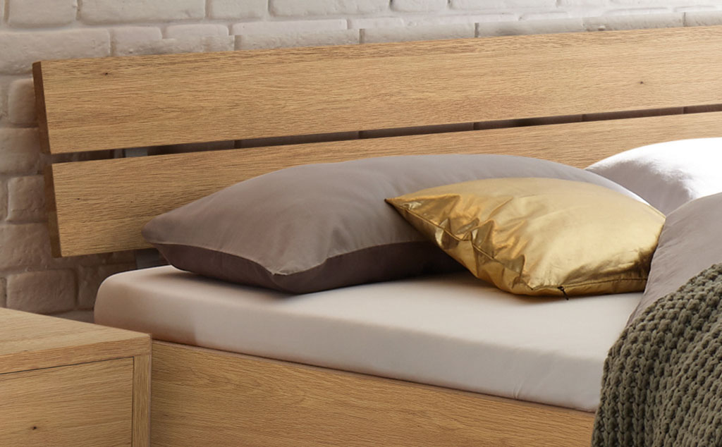 Hasena - Trento Bett Ortona | Rahmen Trento 16 | Kopfteil Lino | Füße Nelo | konfigurierbar