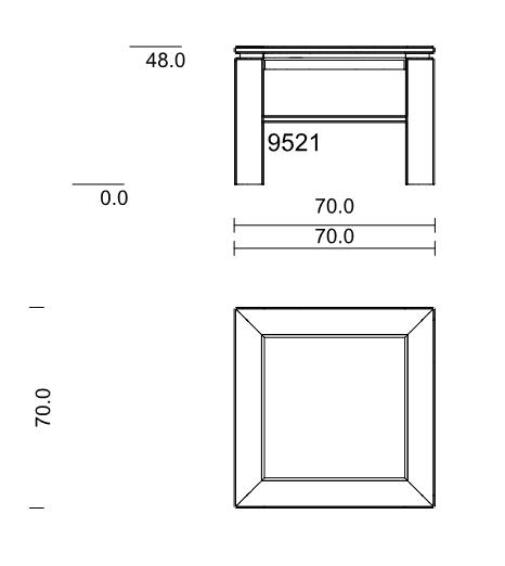 Wöstmann. Soleo 3000 | Beistelltisch | Type 9511/9521 | B: 70,0 cm