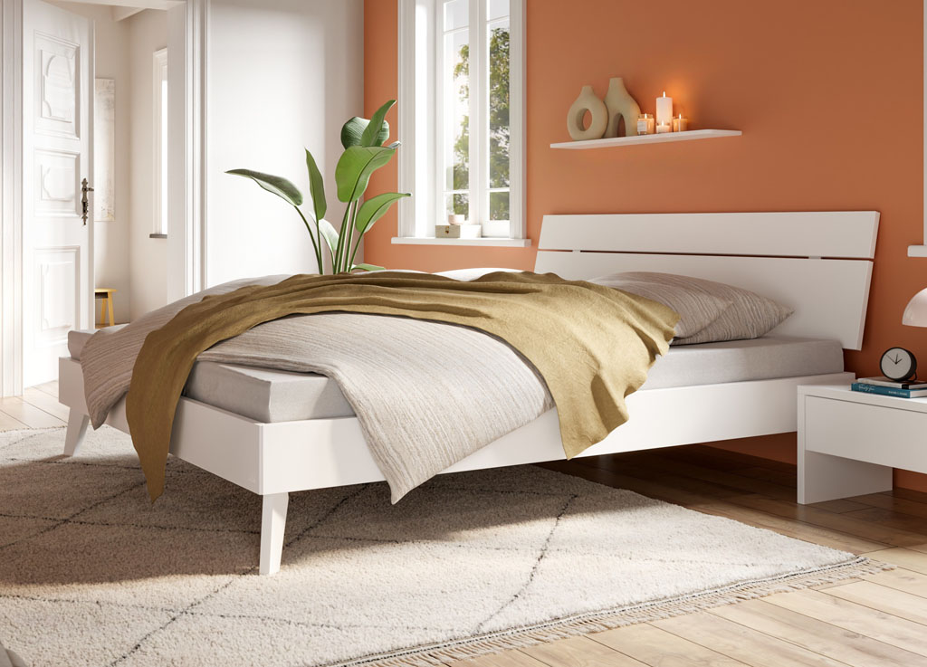 Hasena - Trento Bett Floris | Rahmen Trento 16 | Kopfteil Lino | Füße Nelo | konfigurierbar