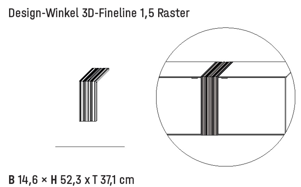 Illustration eines Designelement an einem Hängeelement mit Bezeichnung vor weißem Hintergrund