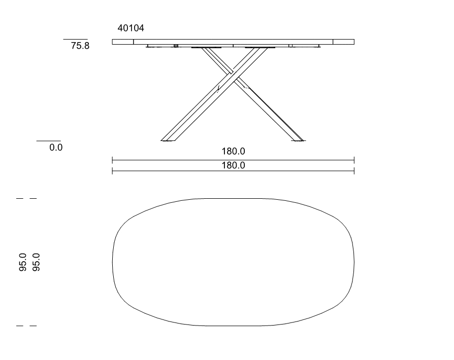 40104 | ET-ALT180: 1800 mm lang, 950 mm breit 