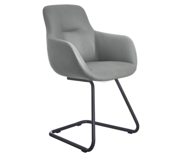 nobilia - Sessel Swing (Freischwinger) | 4 versch. Bezüge konfigurierbar grauer schwingstuhl mit scharzem gestell nobilia