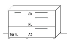 Illustration eines Sideboards vor weißem Hintergrund