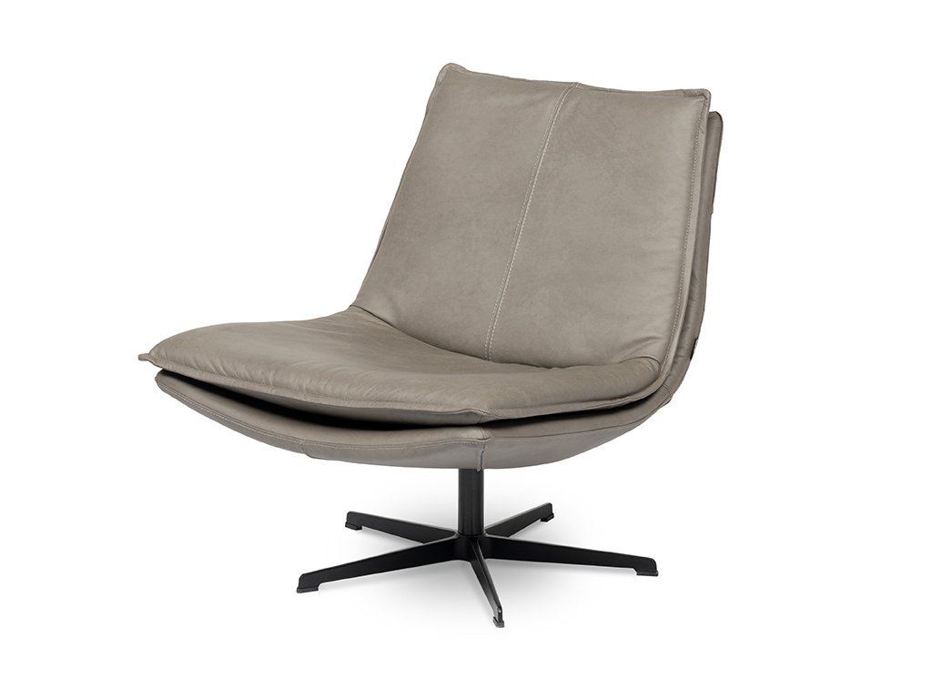 designwerk Dream - Sessel Beiger Drehsessel mit schwarzem Metallgestell und modernem Look