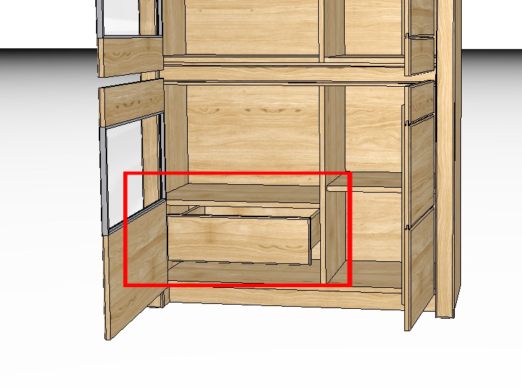 Innenschubkasten im unteren Bereich (unten) 