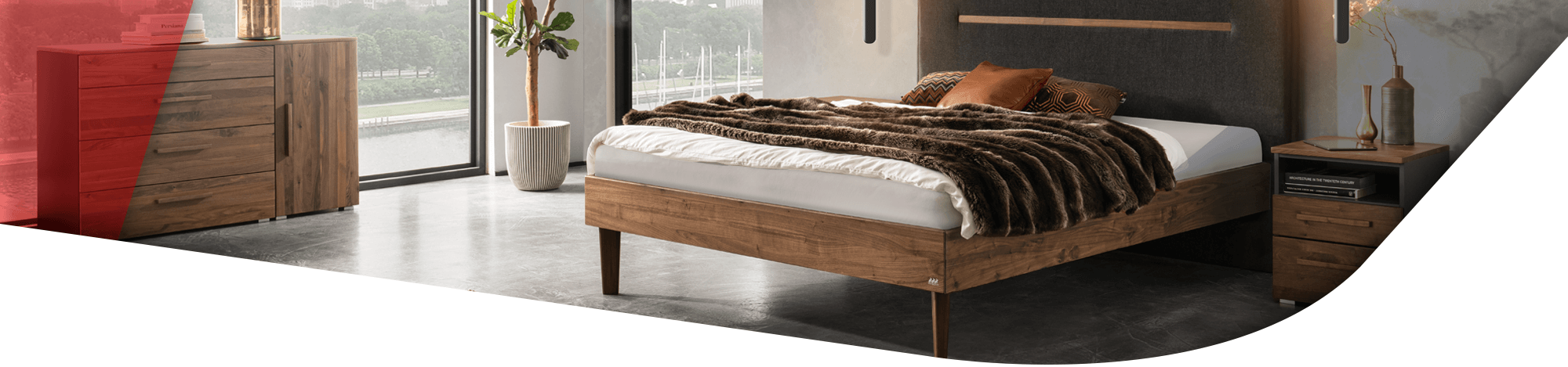 Modernes Schlafzimmer mit perfekt aufeinander abgestimmte Schlafzimmermöbel von Hasena.