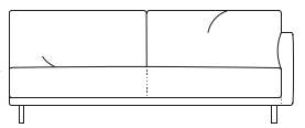 Illustration eines Sofaelements vor weißem Hintergrund freistil Rolf Benz 133