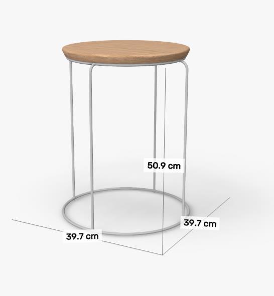 Gestell: RAL 7047 Telegrau | Tischplatte: Eiche massiv natur (Type 151-303)