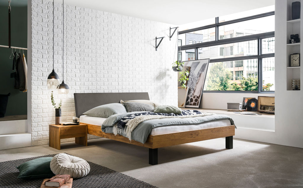 Hasena - Trento Bett Sondrio | Rahmen Trento 16 | Kopfteil Lecco | Füße Roca | konfigurierbar