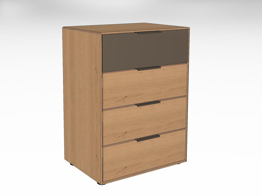 Wöstmann WSM 4400 - Kommode (2552), 4 Schubkästen | Erle massiv | B: 61,5 cm | konfigurierbar Schubladenschrank aus Holz mit vier Schubladen und modernem Design