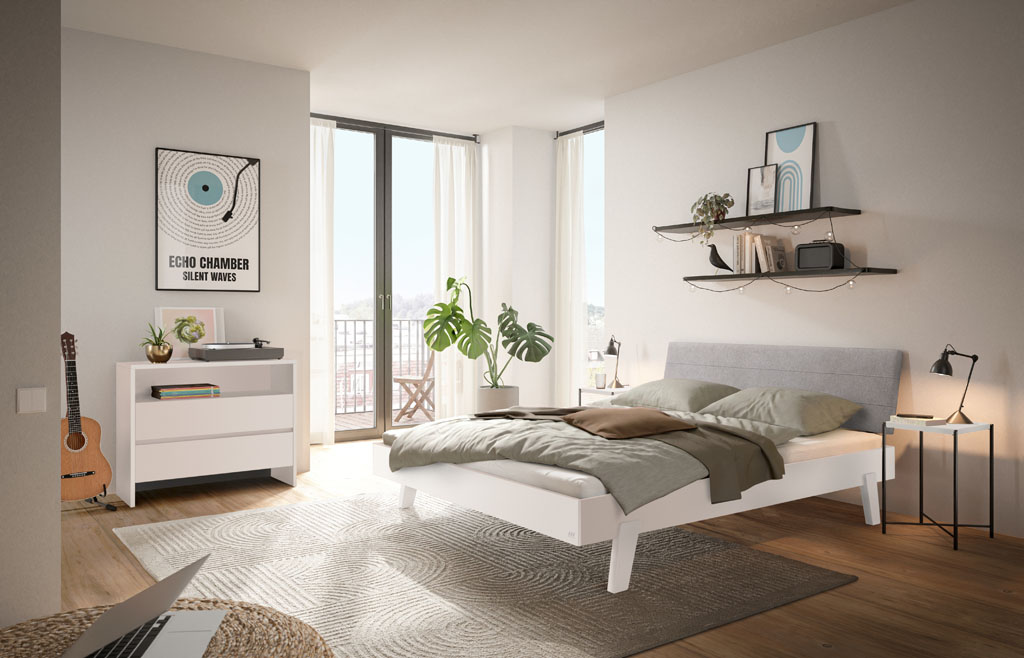 Hasena - Trento Bett Vasto | Rahmen Trento 16 | Kopfteil Limes | Füße Getano | konfigurierbar