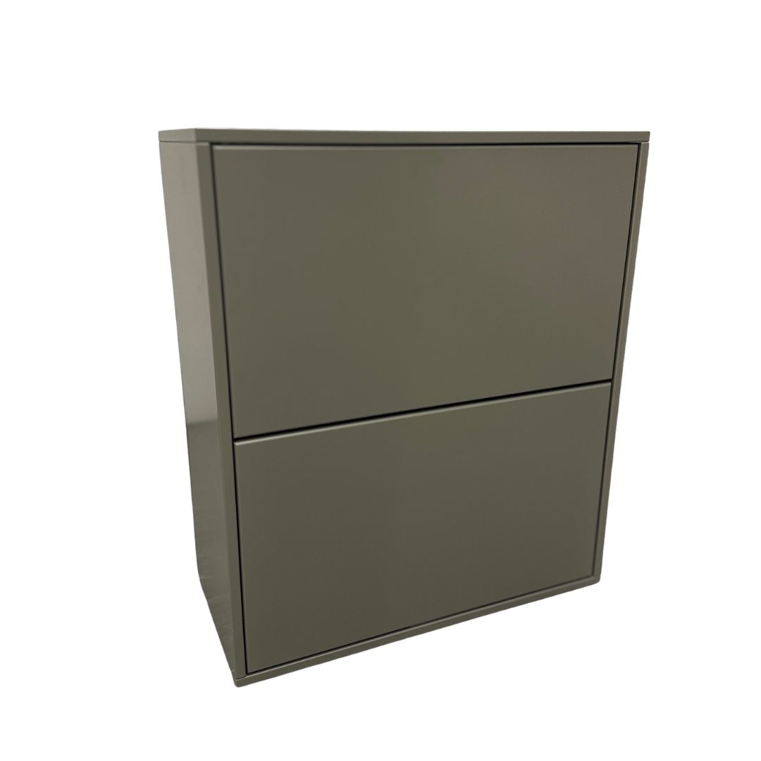 RMW DEVISO | Hängeschuhschrank Grauer Wandschrank mit zwei Fächern, minimalistisch und modern, ideal für Aufbewahrung im Wohnbereich