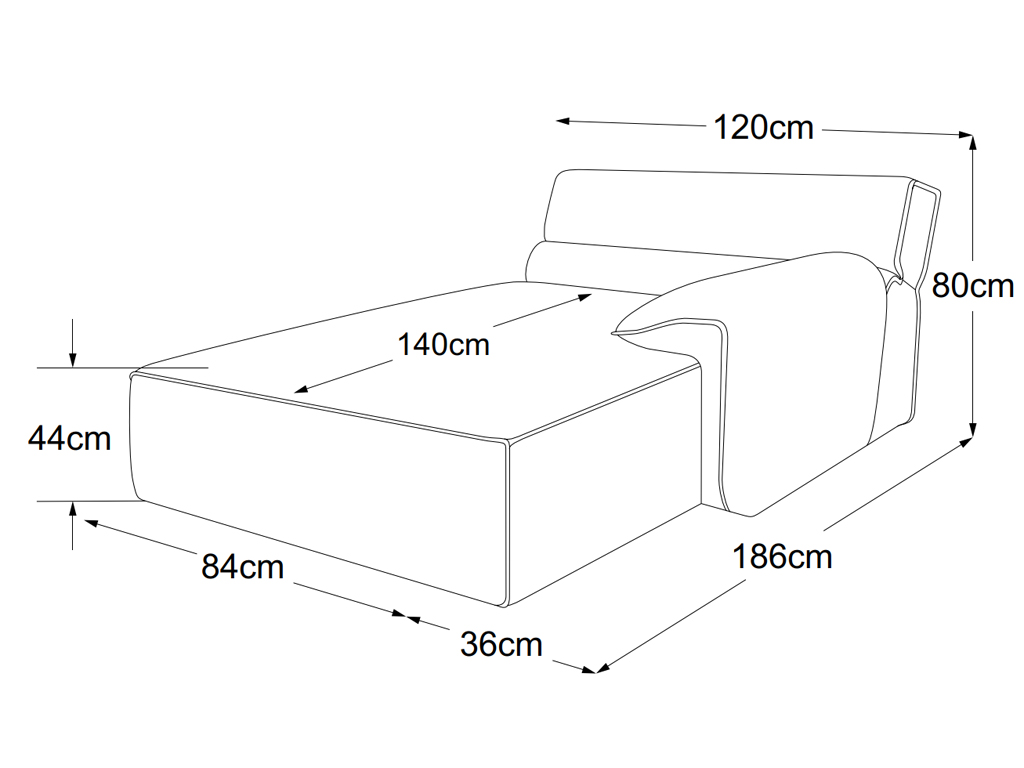 designwerk Vola - Recamiere rechts | B: 120 cm | D009122
