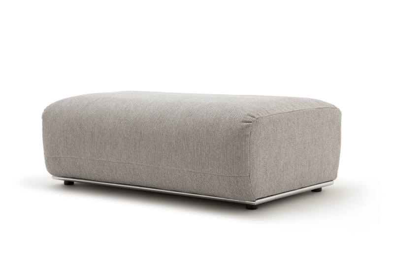 freistil Rolf Benz 187 - Polsterbank | B: 120 cm Grauer Polsterhocker mit schlichtem Design und Metallrahmen
