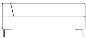Illustration eines Sofaelements vor weißem Hintergrund freistil Rolf Benz 185