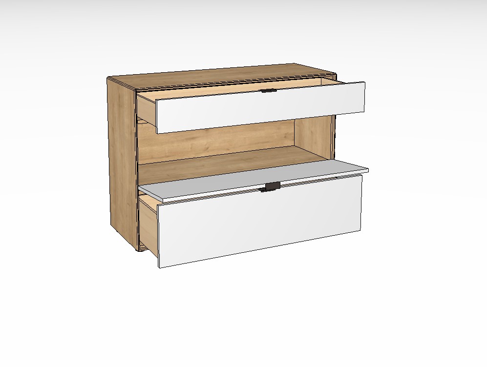 weiß braunes Sideboards vor weißem Hintergrund