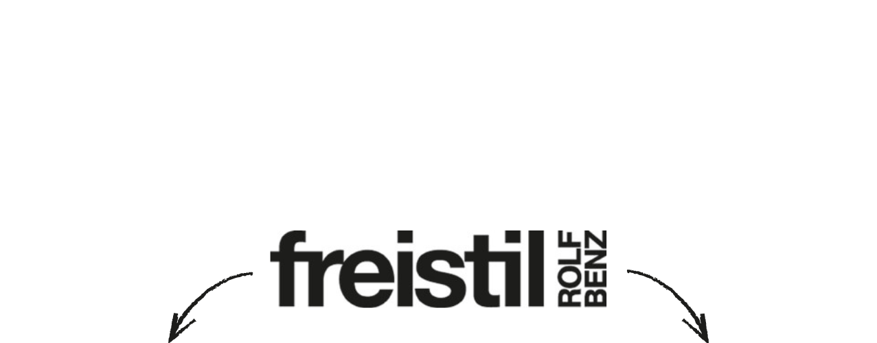 freistil Logo mit Pfeil nach links und rechts
