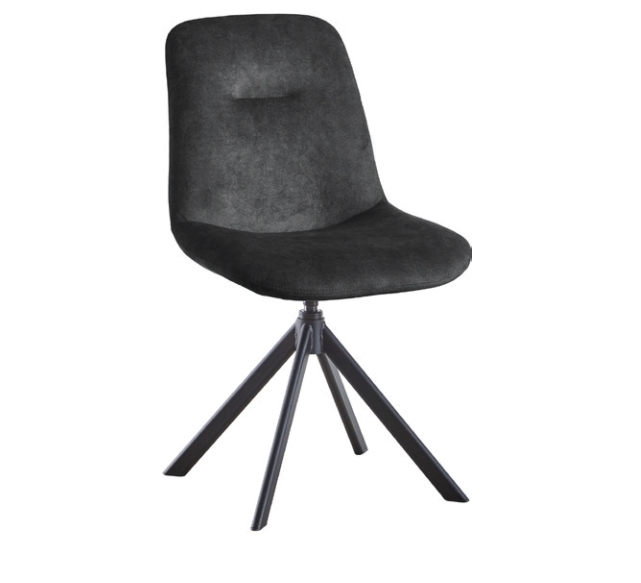 nobilia - Stuhl Turn (360° drehbar mit Rückholfunktion) | 4 versch. Bezüge konfigurierbar anthraziter stuhl mit scharzem gestell nobilia