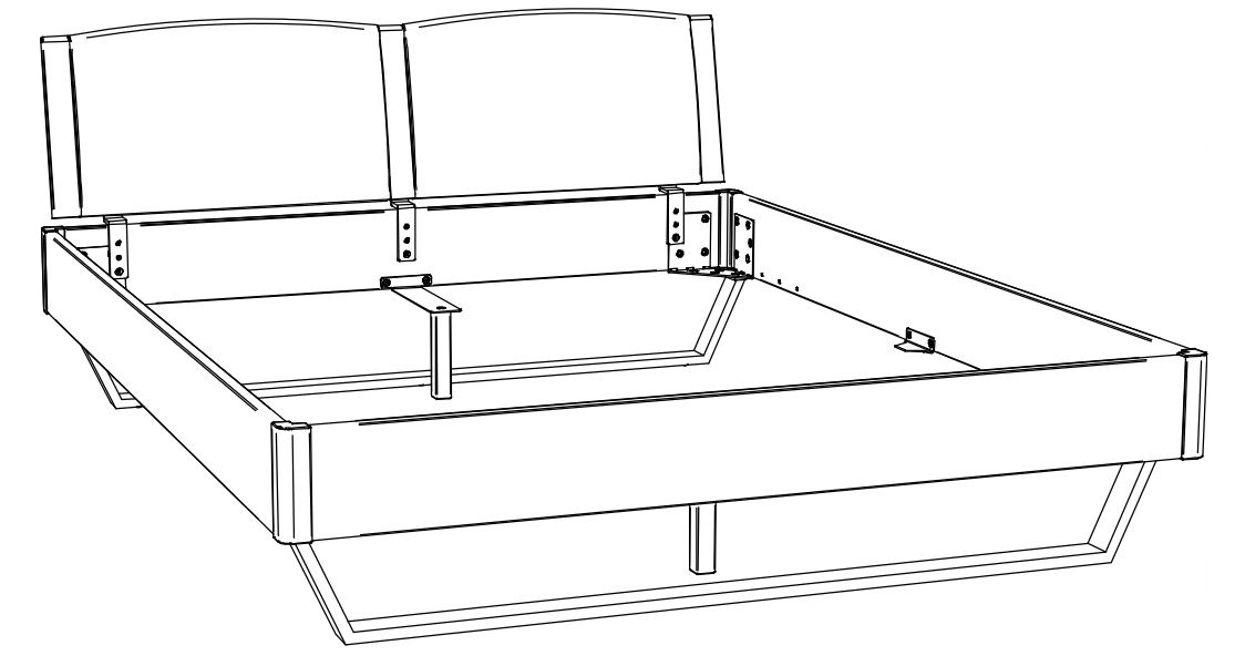 HA.5110.7507.7433 Hasena -  Lounge Bett Marola | Holzkopfteil gepolstert Comfy | Metallfuß Glyn | versch. Größen & Farben konfigurierbar