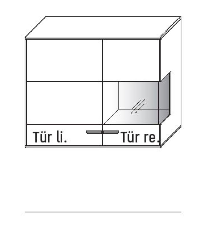 Illustration eines Hängeschrankes vor weißem Hintergrund