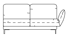 Illustration eines Sofaelements vor weißem Hintergrund freistil Rolf Benz 140
